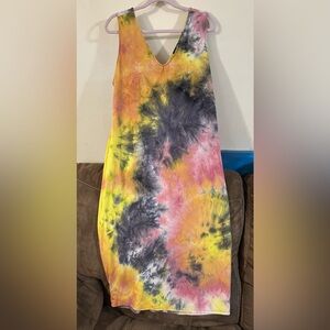 EUC Fashion Nova Super Soft & Stretchy Tie Dye Midi Dress Size 3X